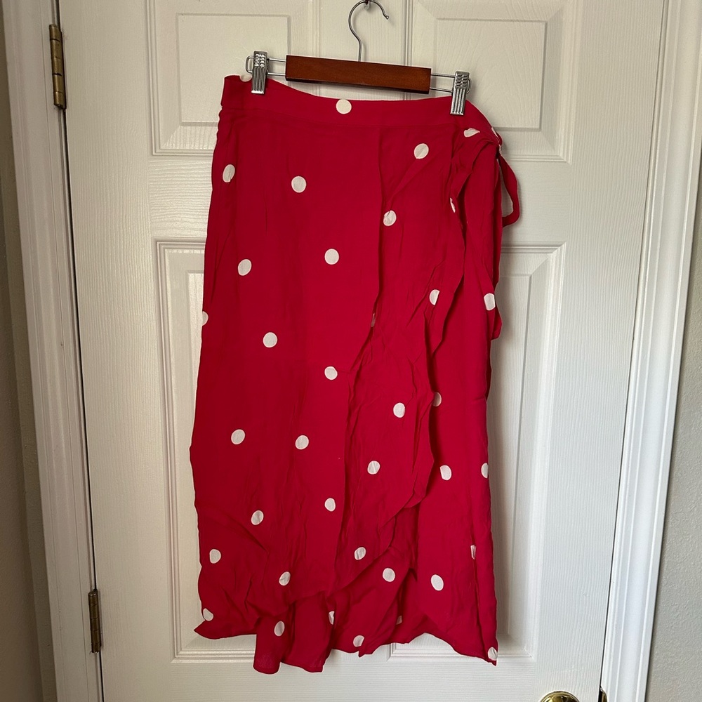 Loft Midi Polka-Dot Skirt